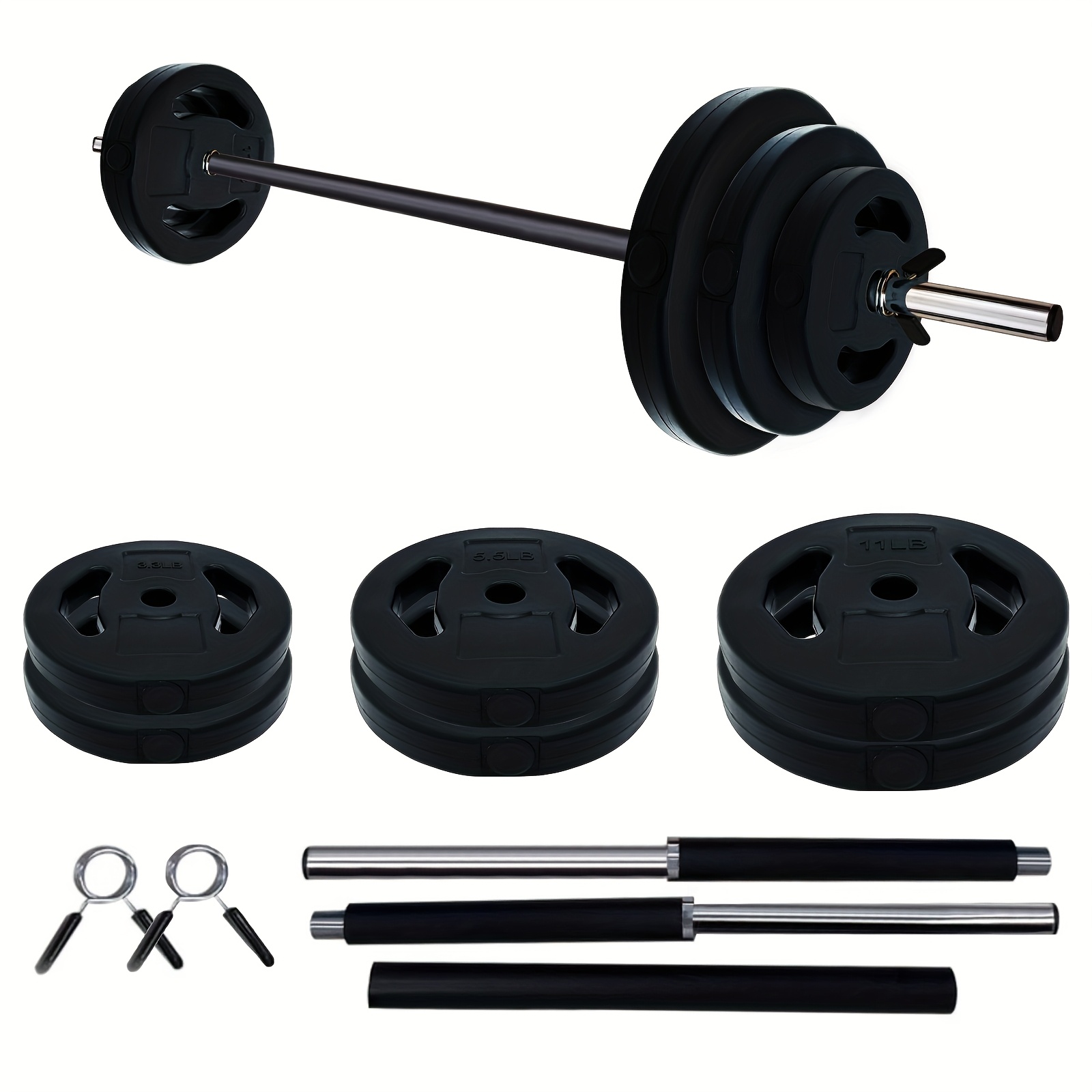 [Adjustable Barbell Weight Set] Multi-Color Adjustable Barbell Weight Set, PU Material - Ideal for Home and Gym Workouts, Gym Accessories, Free Weights