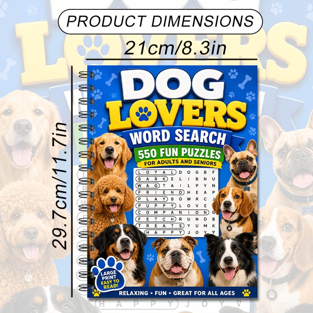 TEMU 'activités de recherche de sur le thème des chiens pour les propriétaires de chiens et des chiens, 550 puzzles sur le thème des chiens, éducatif