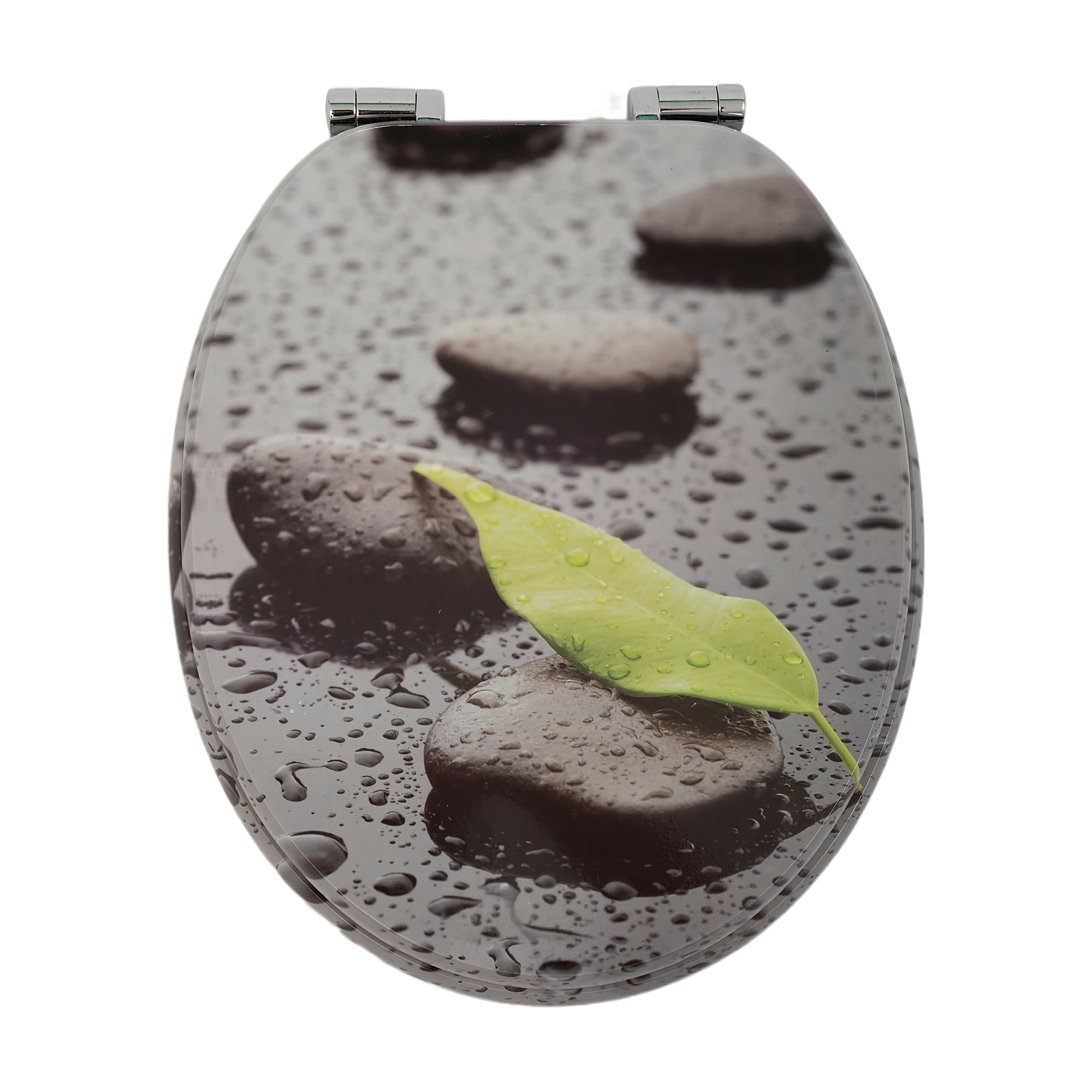Image of Sainos Mdf Toilet Seat With Soft Close Feature, O-shaped Design, Adjustable Alloy Hinges To Prevent Rust, Supports Up To 180kg, Ergonomically Designed