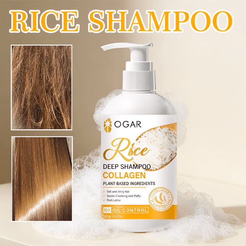 10 in 1 rice shampoo enriched with rice rosemary keratin biotin collagen betaine jojoba oil argan oil castor oil and more nutrients gently cleanses controls oil by frizz moisturizes dry and damaged hair enhances hair Product details 2