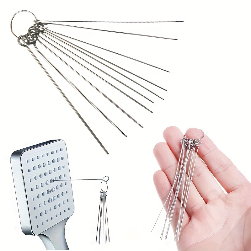 

10/30pcs Stainless Steel Shower Head Cleaner Needles Set - Manual Non-electric Clog Remover For Household & Outdoor Use