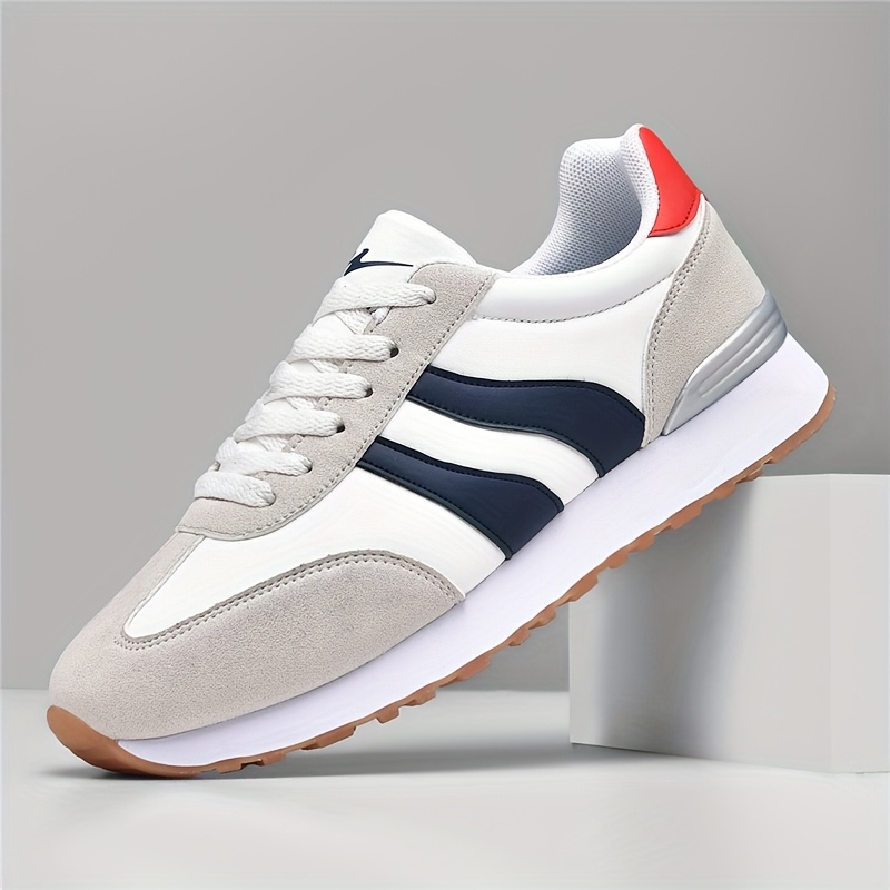 Herren Sneaker weiß navy – leichte, atmungsaktive Schuhe mit rutschfester Softsohle