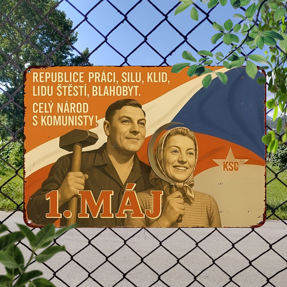 TEMU 1pc 2d Flat Vintage Metal Aluminum Sign, Aluminum Painting, Vintage Wall Art, Garage Decor, 12x8 Inch, Wall Decor, For Man Cave, Gift For