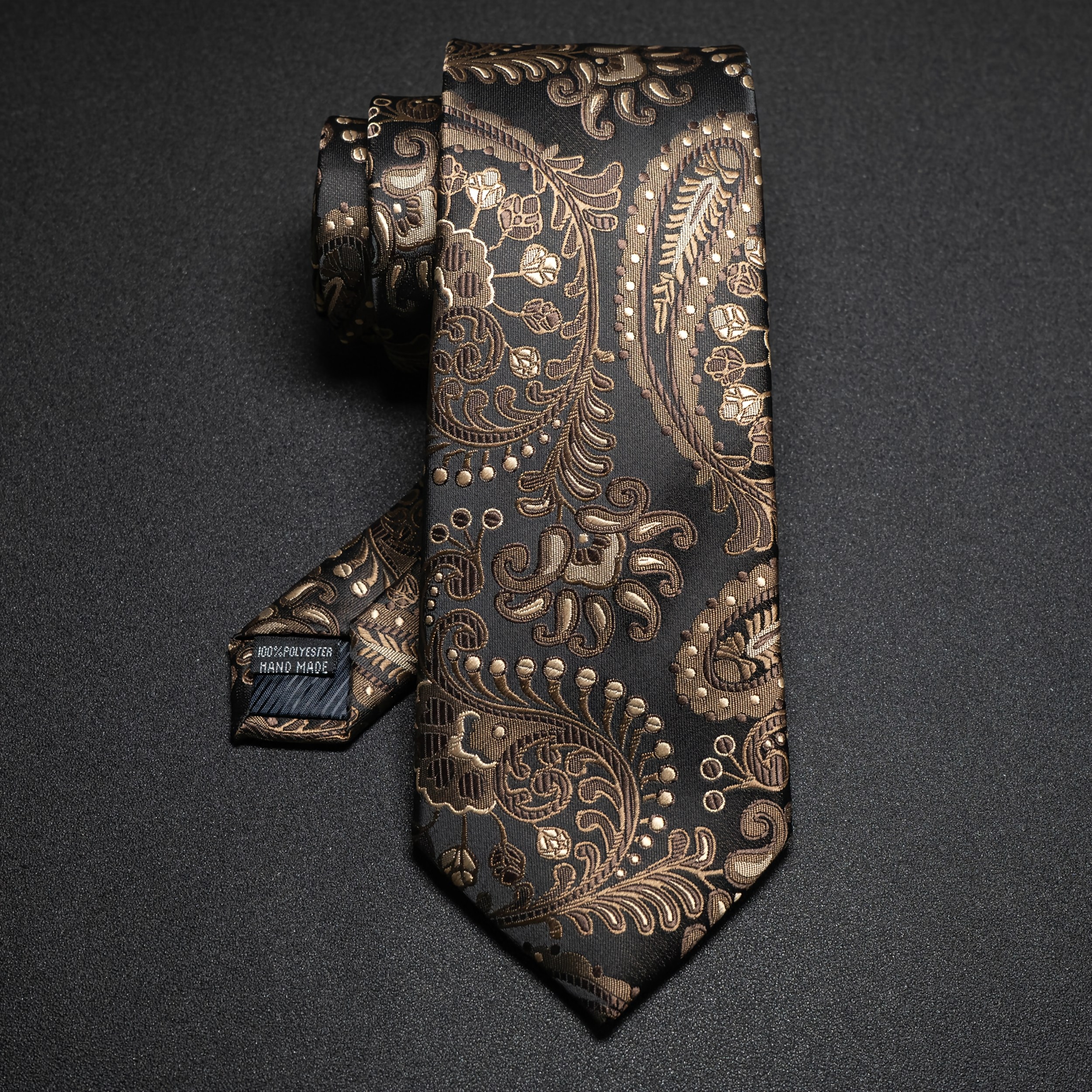 TEMU 1pc Men Classic Paisley Pattern Jacquard Woven Necktie, Vintage Floral Formal Neck Tie, Fashion Suit Accessory For Office, Wedding, Prom, Party