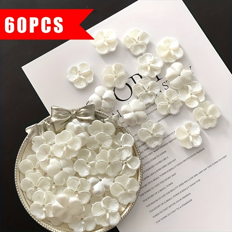 60pcs/22mm Pearlescent Effect Flower Handmade Headdress Corsage Production Materials