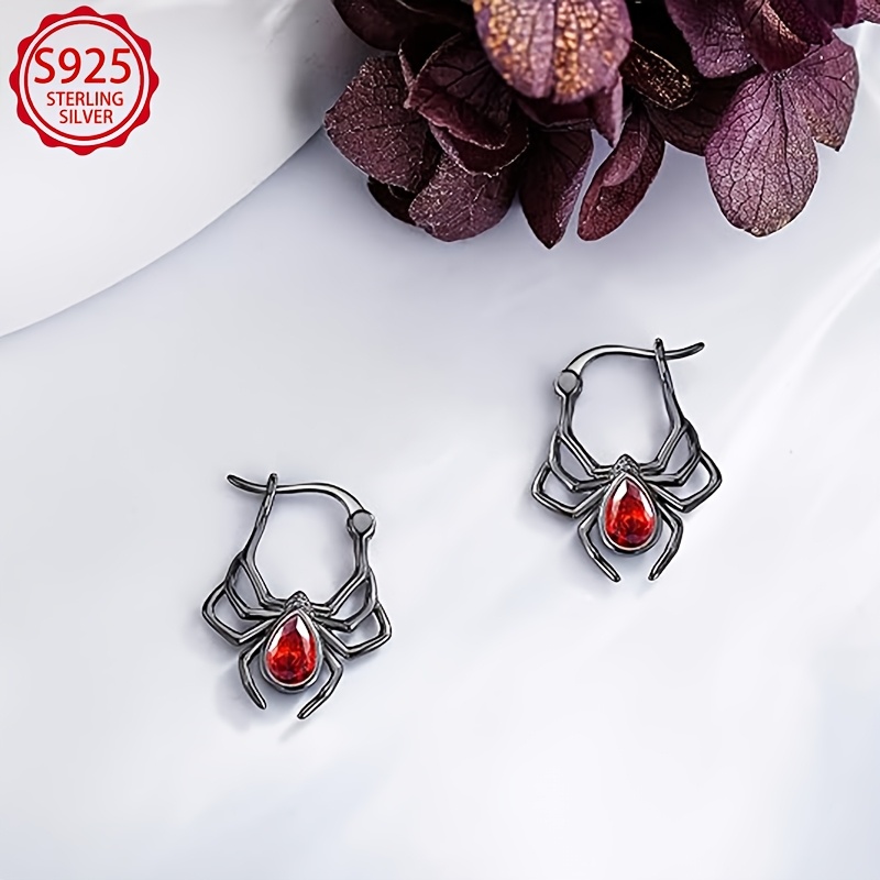 S925 Sterling Silver Spider Ear Cuffs — Punk Style Earrings