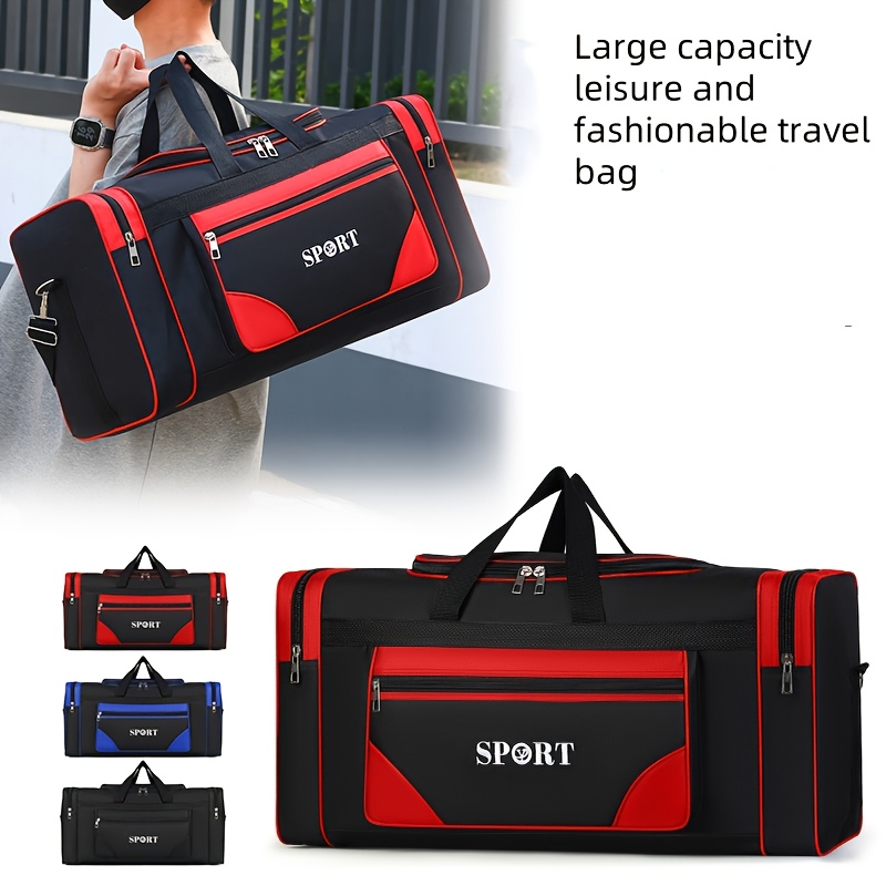 TEMU Large Capacity Tennis Football Basketball Training Duffel Bag For Men Women, Large Capacity Handheld Bag For Travel & Moving Home, Camping Luggage Bags