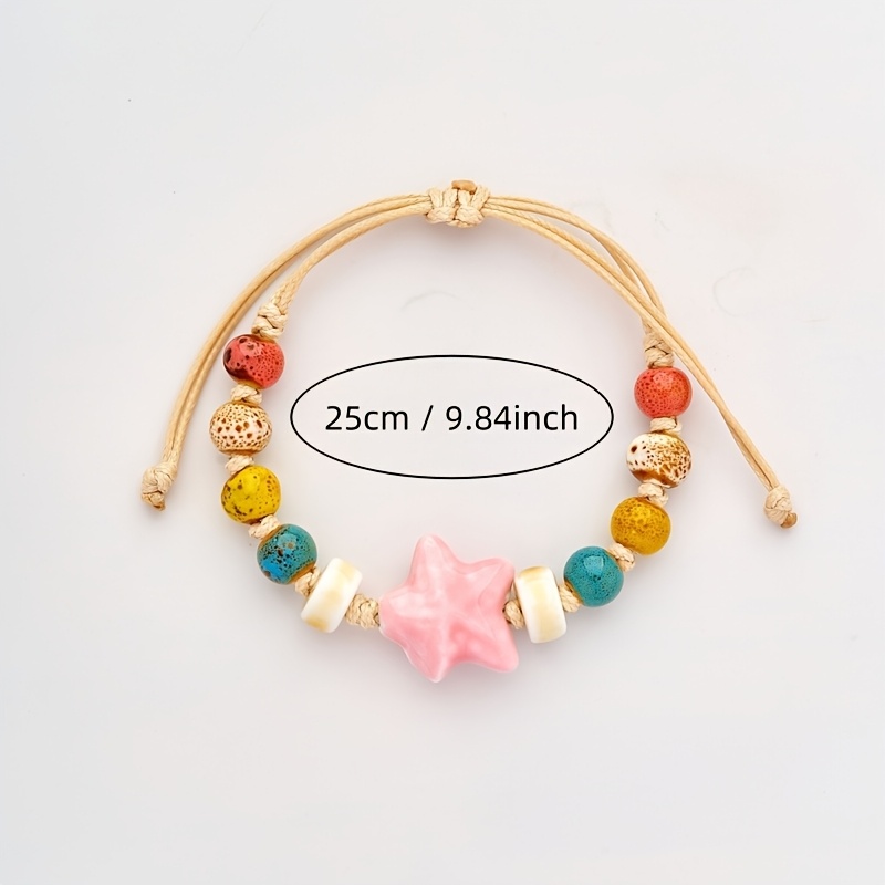 Ethnic-Style Ceramic Women's Woven Bracelet, Adjustable