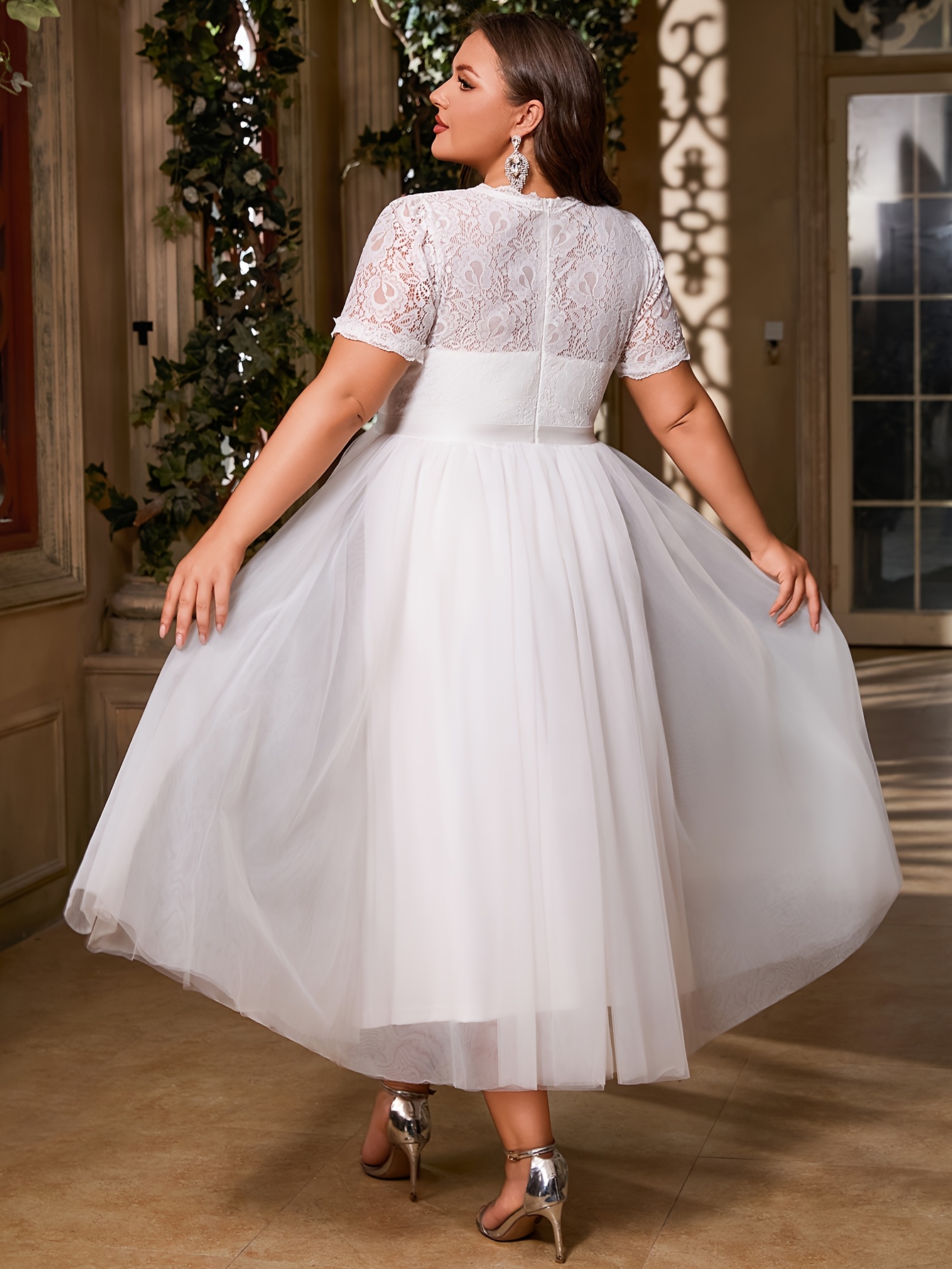 green emerald velvet dress Long Pleated Plus-Size Formal Dress with Long Sleeves– PromGirl main image 1