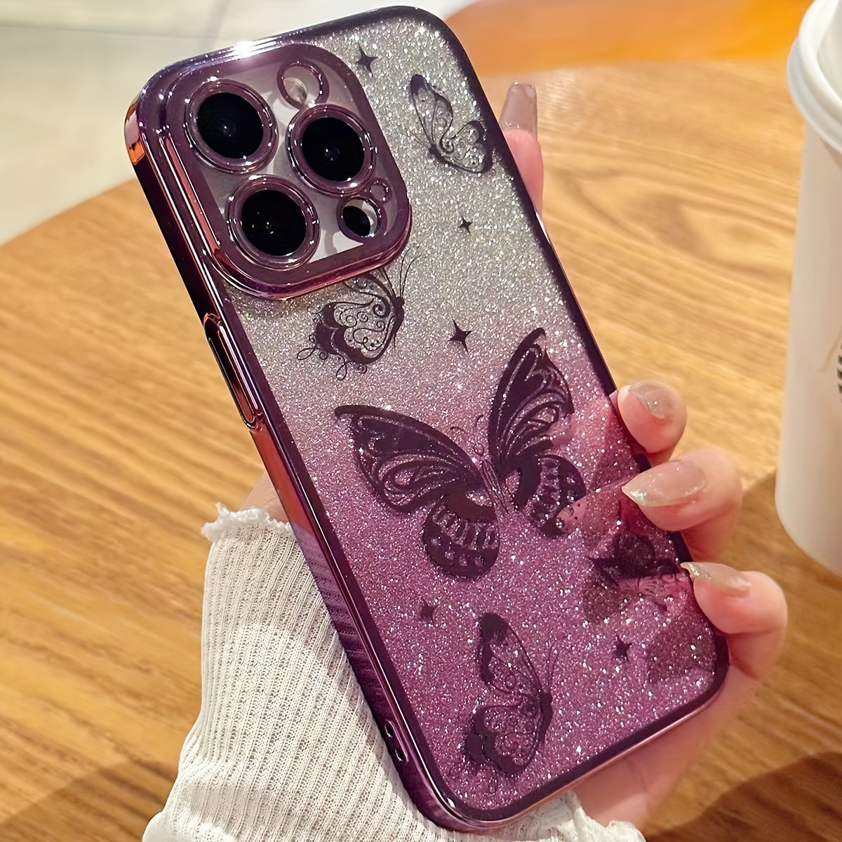 tpu luxury electroplating butterfly elegant creative mobile phone case is suitable for iphone11 13 13promax e14promax 15promax details 3