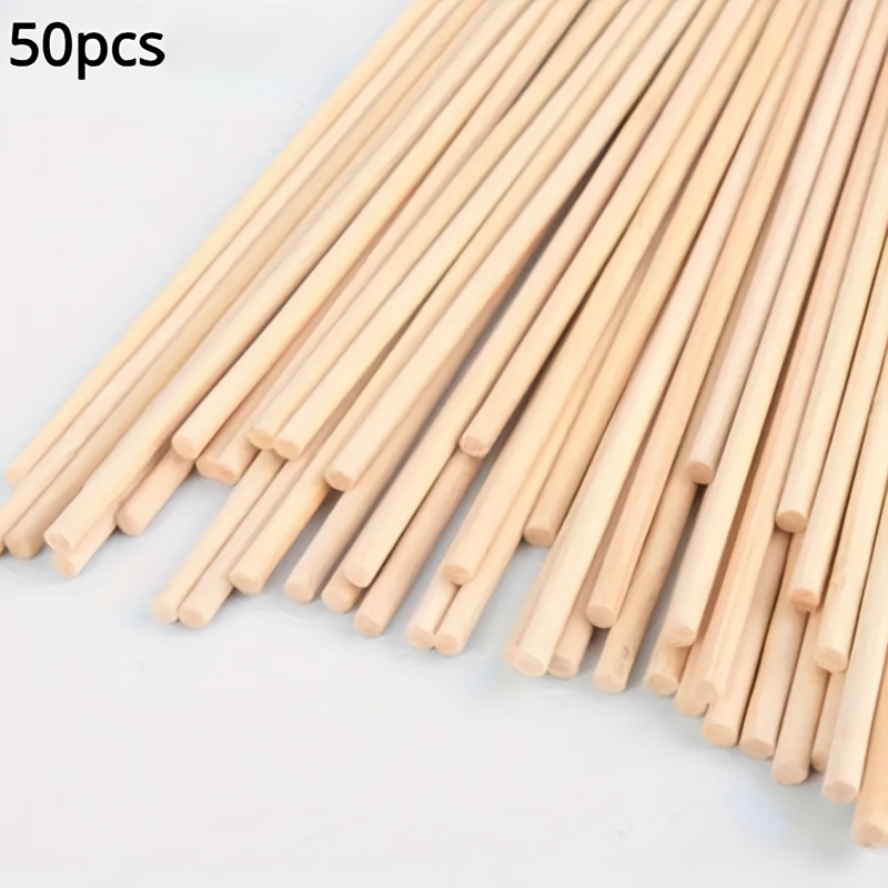 

50 Round Wooden Sticks Diy Handmade Building Model Materials Small Model Materials Small Wooden Sticks