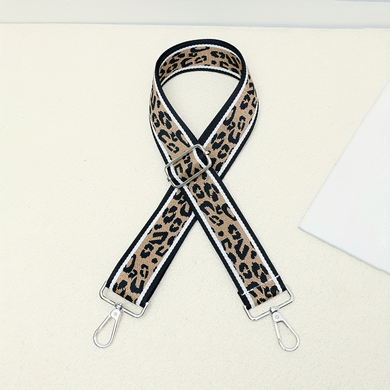 E-shop Modischer Leopardenmuster-Schultergurt, verstellbarer multifunktionaler Taschengurt, bestickter Jacquard, austauschbares Gepäckzubehör