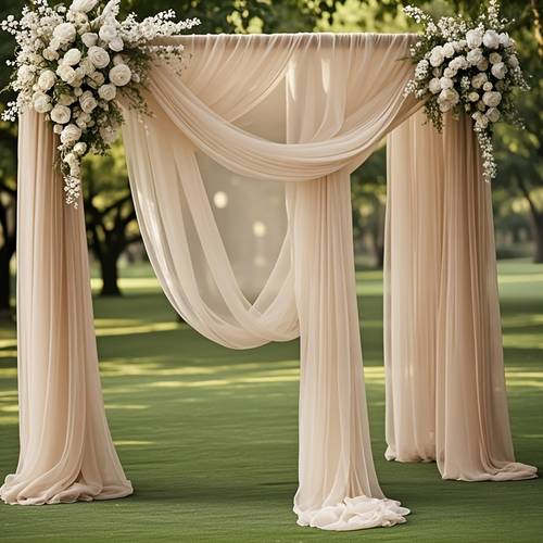 an elegant colored sheer tulle curtain suitable for weddings valentines day anniversaries and other occasion decorations no electricity required versatile for indoor and outdoor event setups and wedding decor