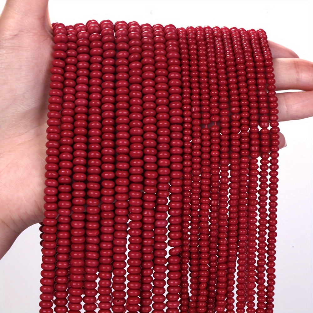 

2x4mm/4x6mm Red Coral Beads For Diy Jewelry Making - Necklaces, Bracelets, And Accessories - Natural Stone, Geometric Pattern, Fashionable Design - Teowaki Brand