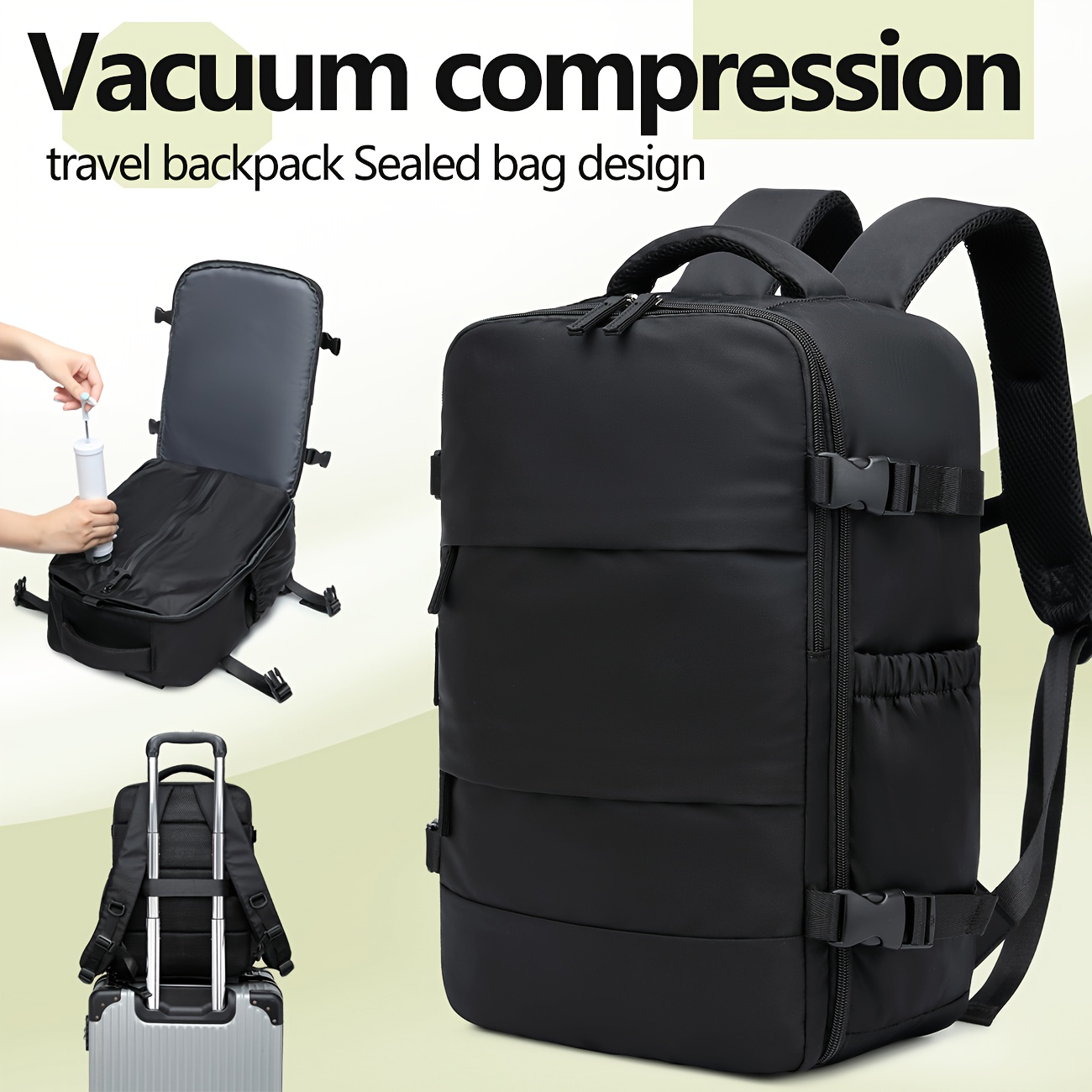 E-shop Upgrade-Version Reise-Vakuum-Kompressions-Rucksack-Set mit Pumpe – Unisex Kurzgeschäftsreise, Schultasche & Top- für Outdoor-Abenteuer