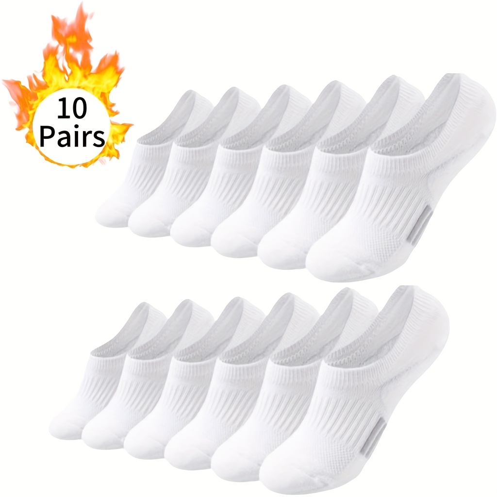 TEMU 10 Pairs Of Socks - Men's And Women'-colored Short Socks, Shallow-cut Invisible Socks, Solid-. , Are Comfortable, Breathable, Fashionable And
