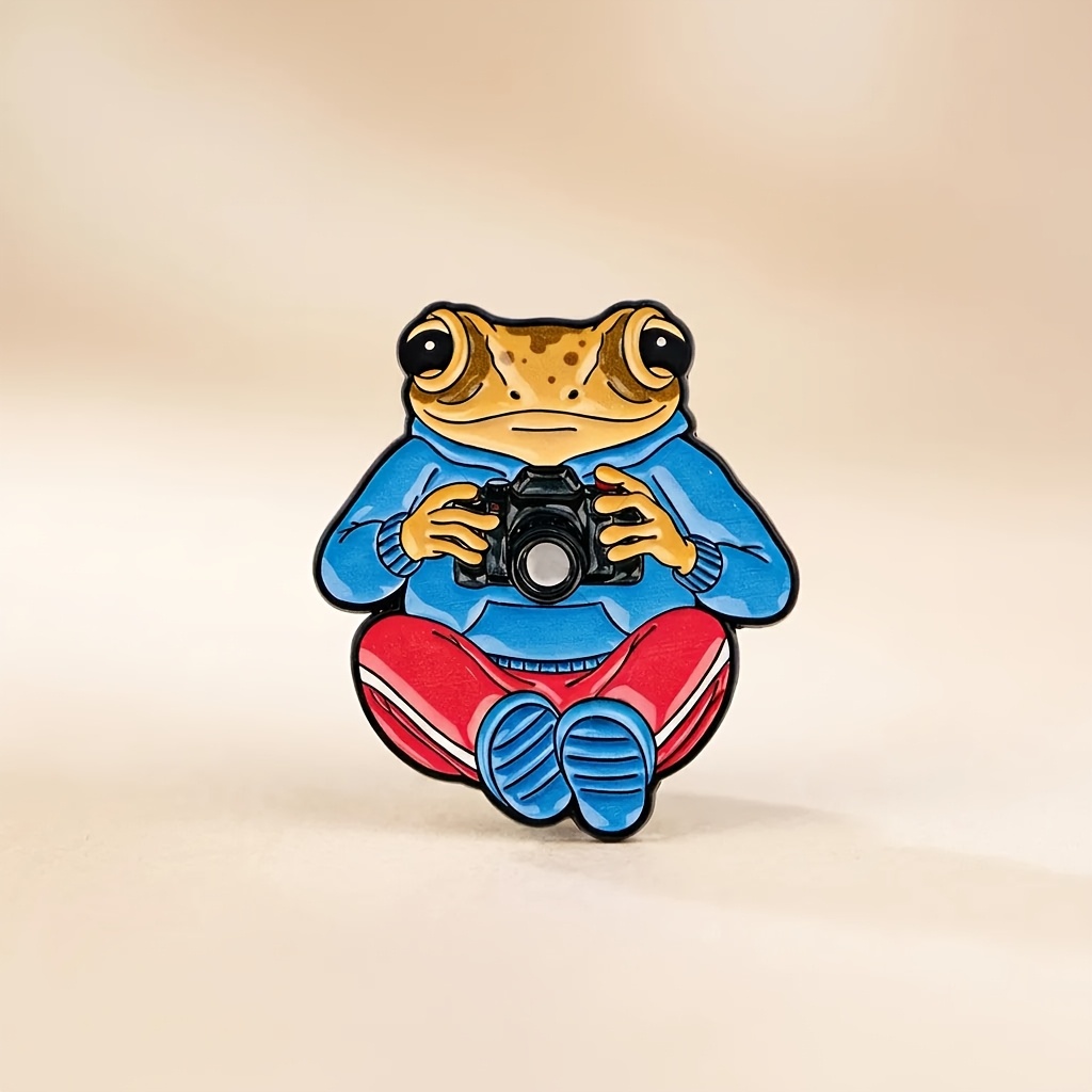TEMU Cute Cartoon Frog Badge Lapel Backpack Clothing Matching Badge