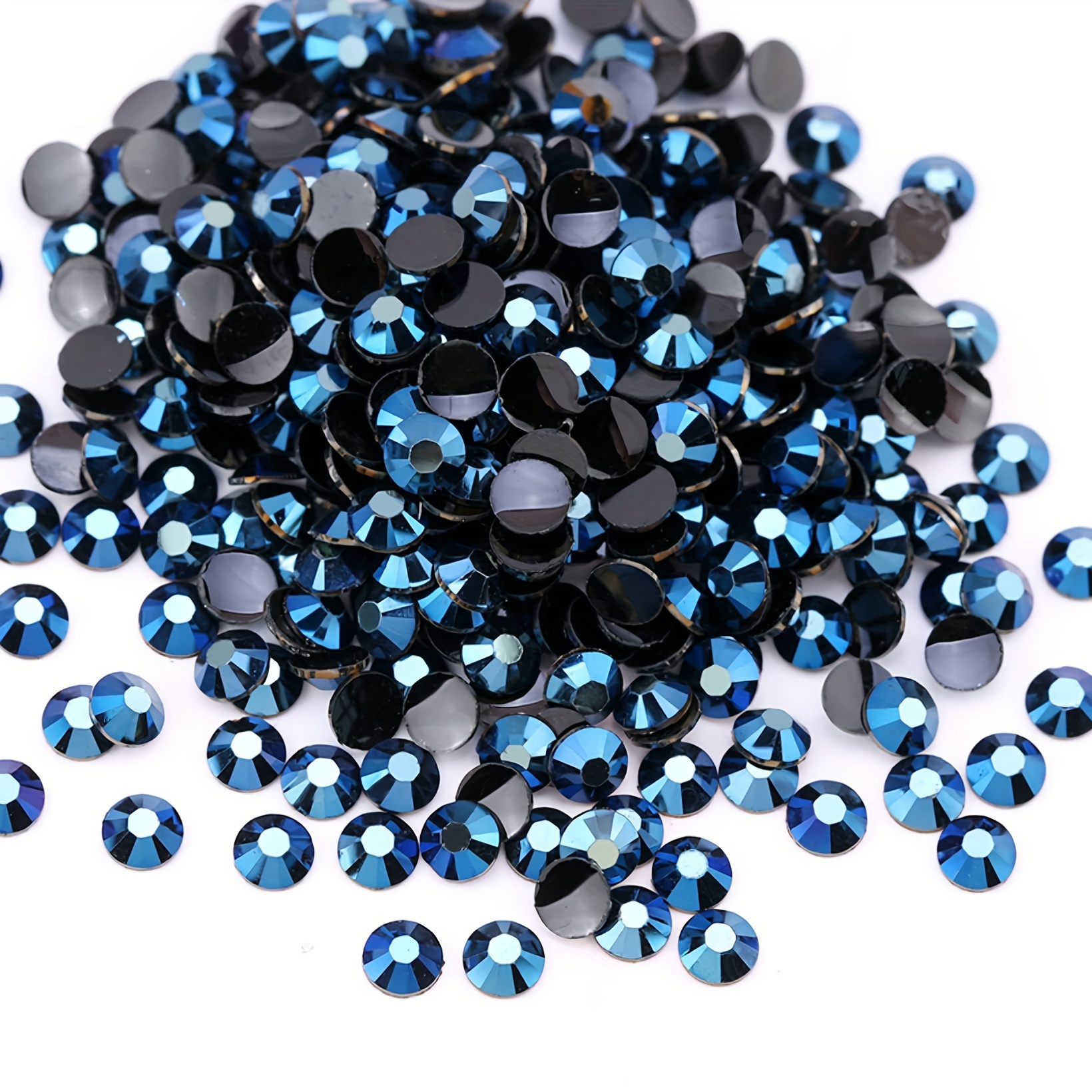 

1100pcs/2100pcs Ink Blue Ab Flat Back Resin Rhinestones Beads, 2mm 3mm 4mm 5mm 6mm Non-hotfix Flatback Crystal Gems Round Jelly Bling Resin Rhinestones For Diy Jewelry Craft