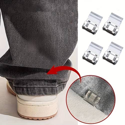 invisible trouser leg fixing trouser leg anti dragging adjustment traceless no sew fixing clip curling adjuster 4pcs clothes pins