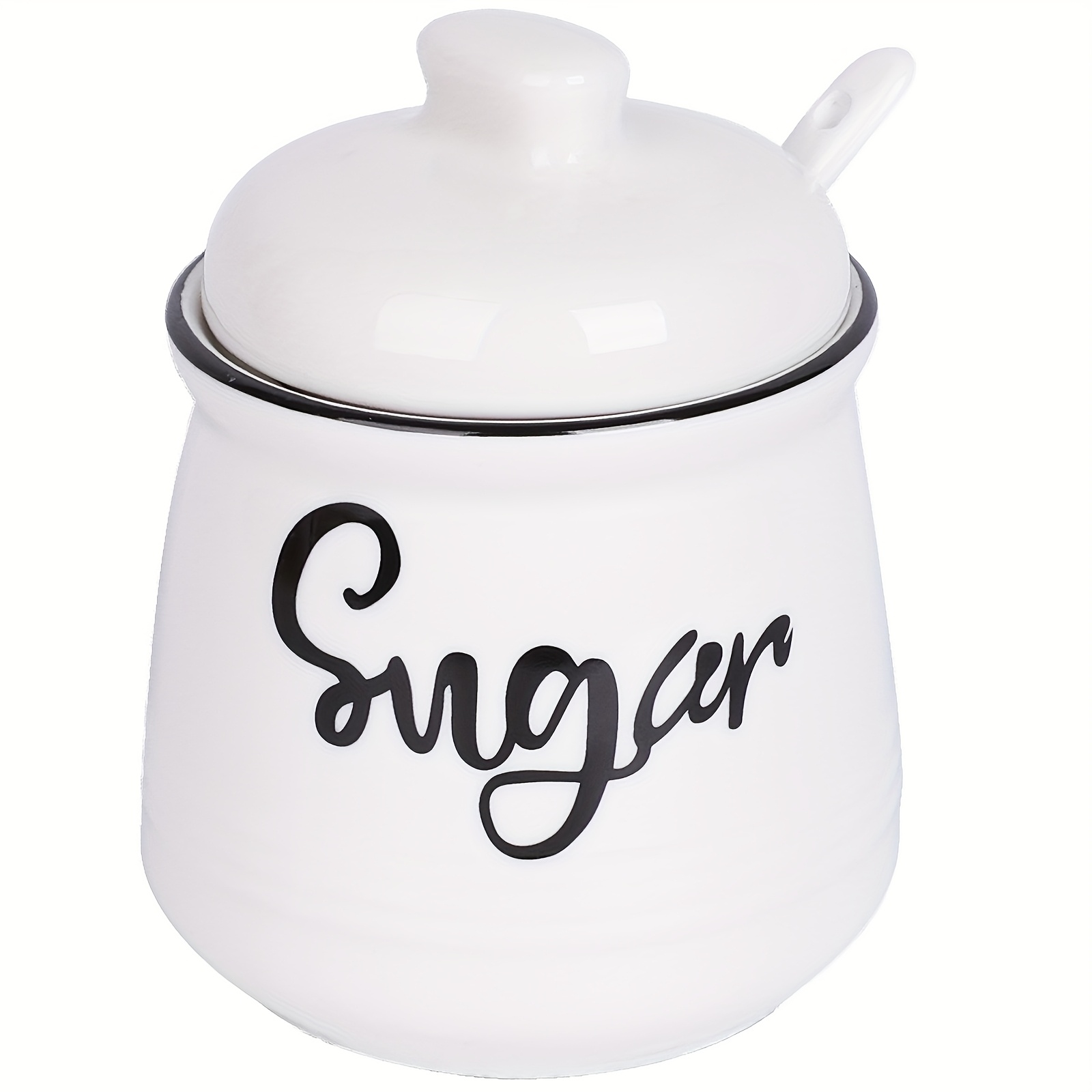 Zuccheriera In Porcellana Con Coperchio E Cucchiaio - 430 Ml, Design Foglia, Contenitore Per Zucchero, Ceramica Per Cucina E Bar