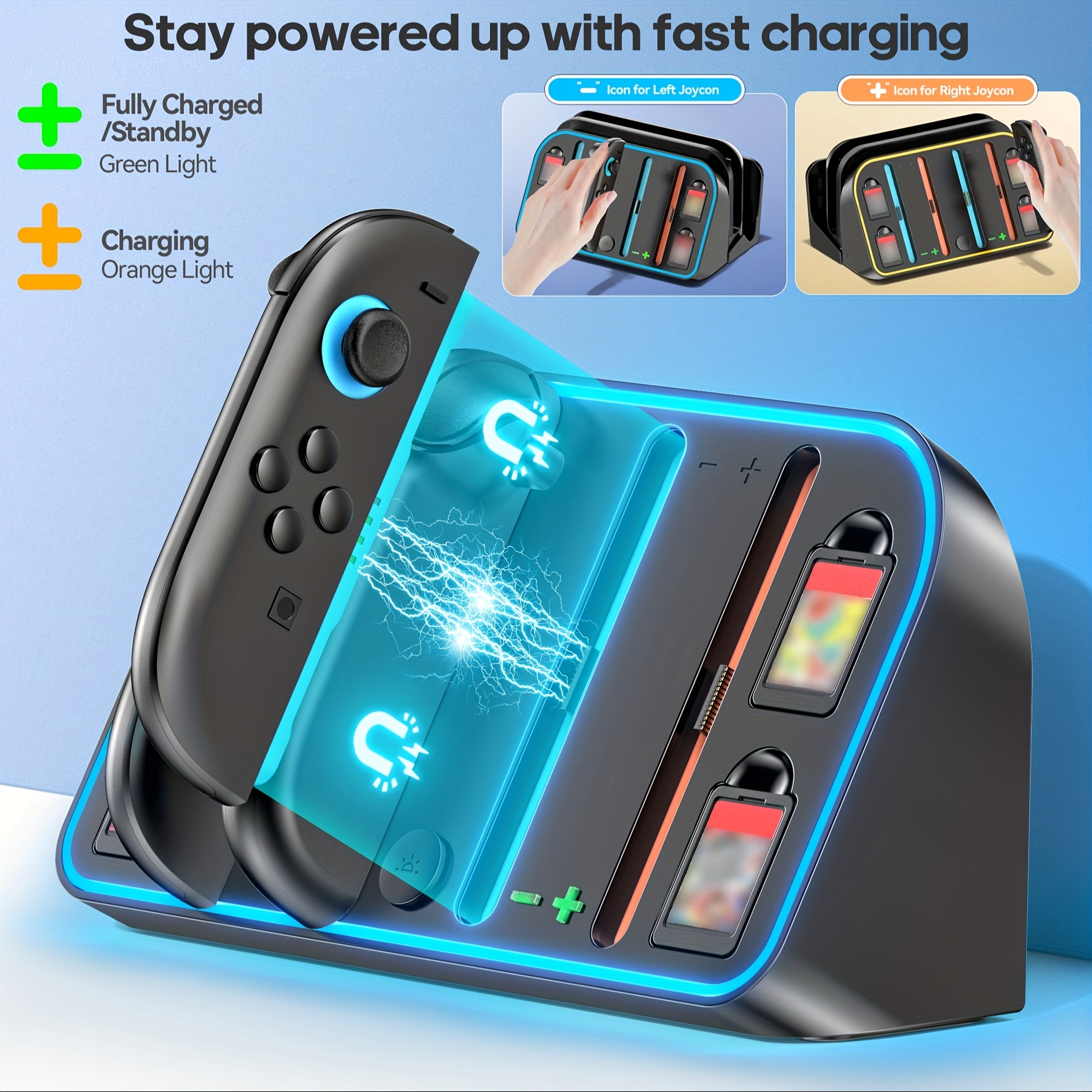 for wall bracket multi functional tv dock handle charger with rgb light 4 cartridge storage wall bracket charging indicator Product details 3