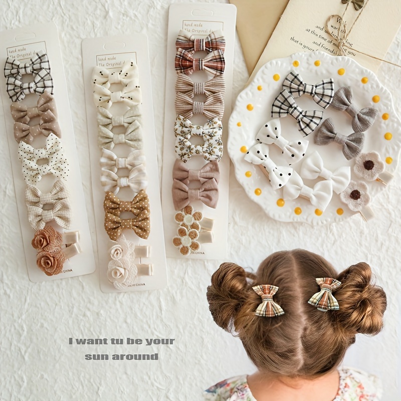 

10pcs/set Hair Clip Cute Floral Bow Bunny Princess Hairpin For Girl Lovely Side Clip Hair Accessories