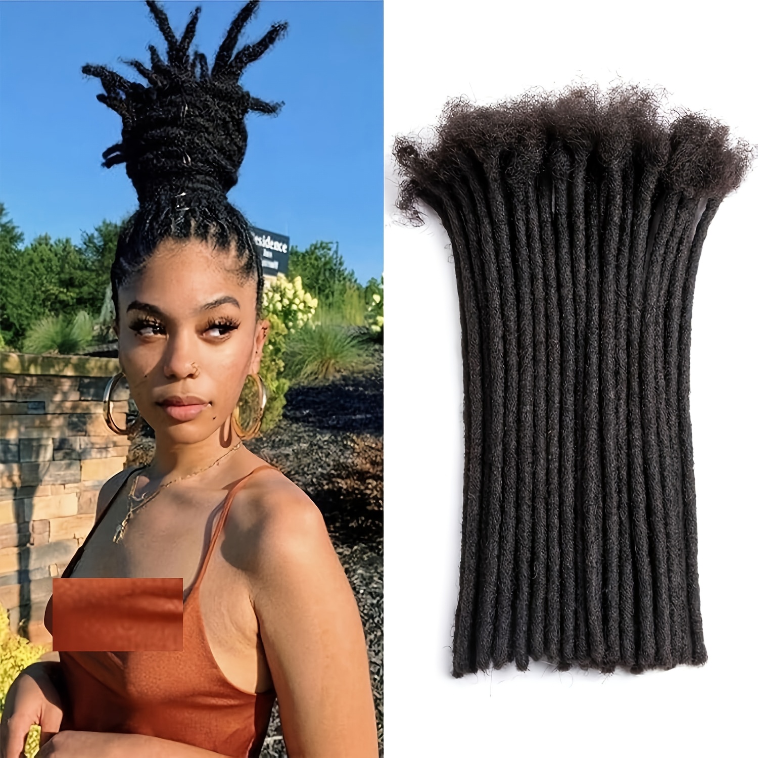 TEMU Dreadlock Extensions 0.8cm Width Locs Extensions Hair For Men/women Permanent Dread Locs Extensions Hair Full Hand-made