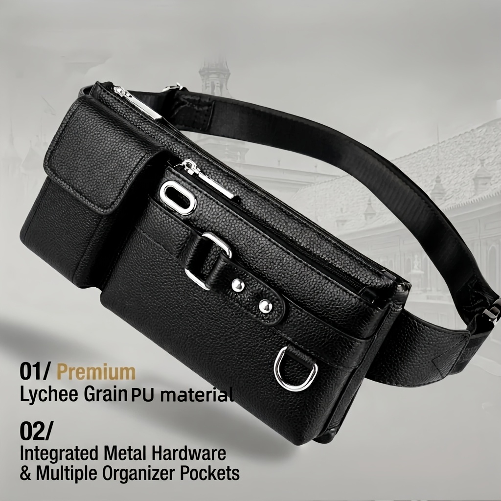 TEMU Unisex Adjustable Waist Bag & Crossbody Phone Wallet - Large Capacity Multifunctional Belt Pack With Zipper Closure, Slim Suitable For