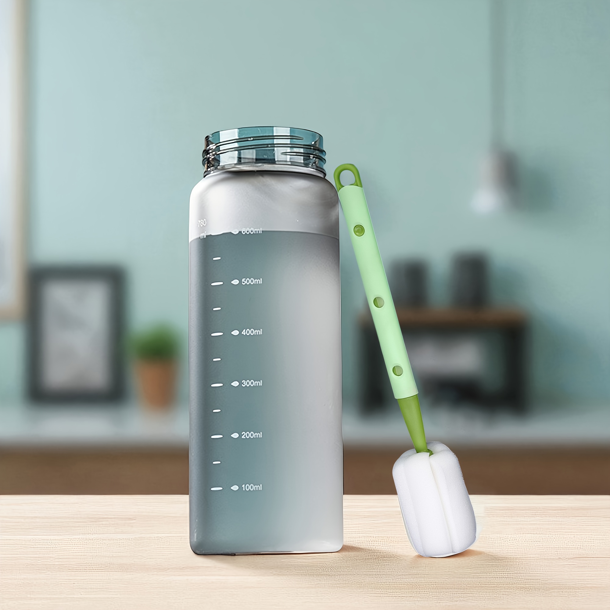 TEMU 1 Adjustable-length Cup Brush, Multi-functional Cleaning Brush, Hangable Long-handle Glass Cleaning Brush, Kitchen Long-handle Brush For
