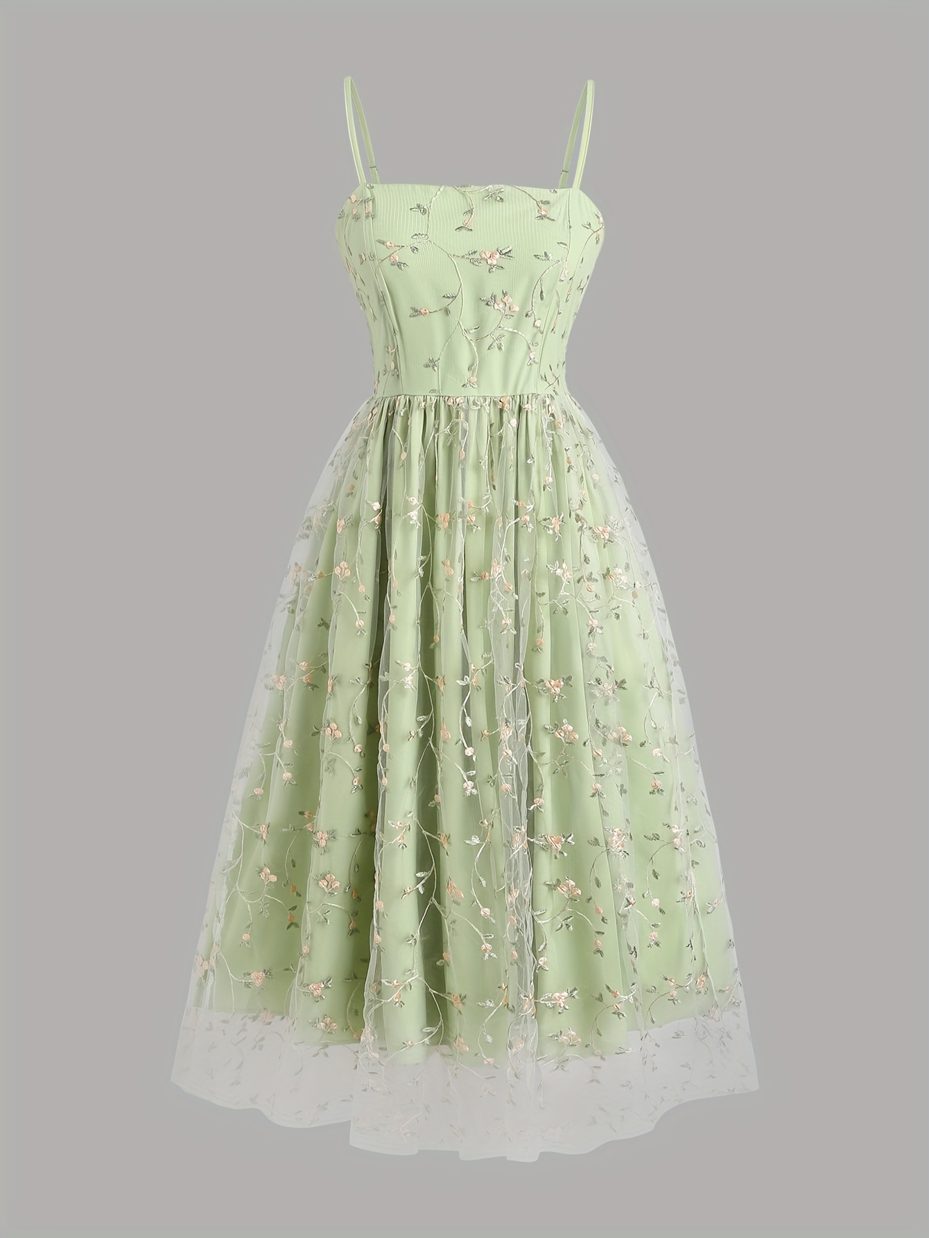 green emerald velvet dress GirlyVibes Dress Mint Green Polka Dot Mesh Floral Dress  YZZI HE  Land  Decora