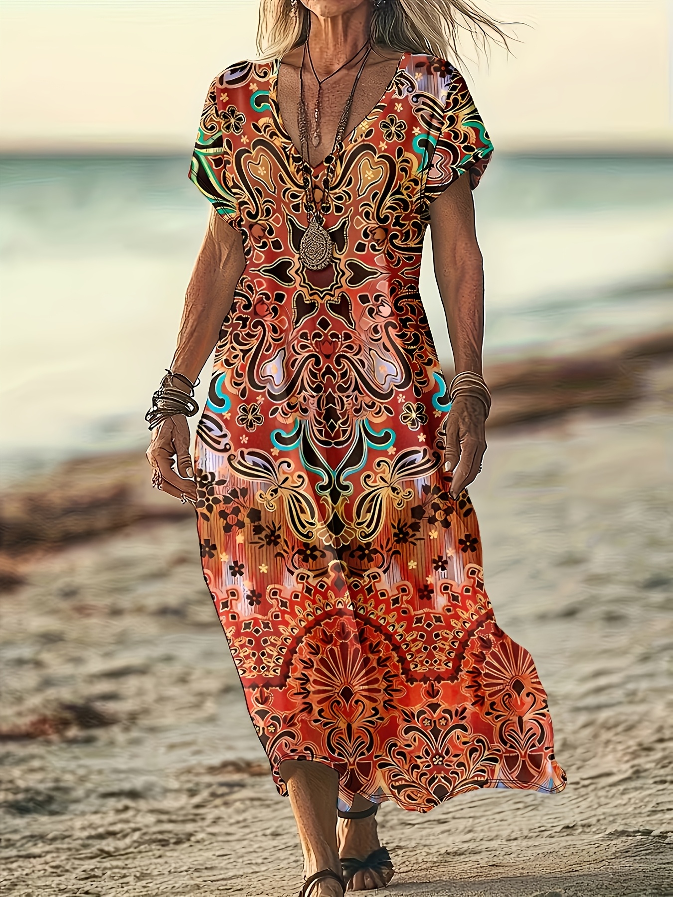 boho beach wedding guest dress Women's Summer Floral One Shoulder Maxi Dress Knot Ruffle Boho Beach V –  Divahotcouture