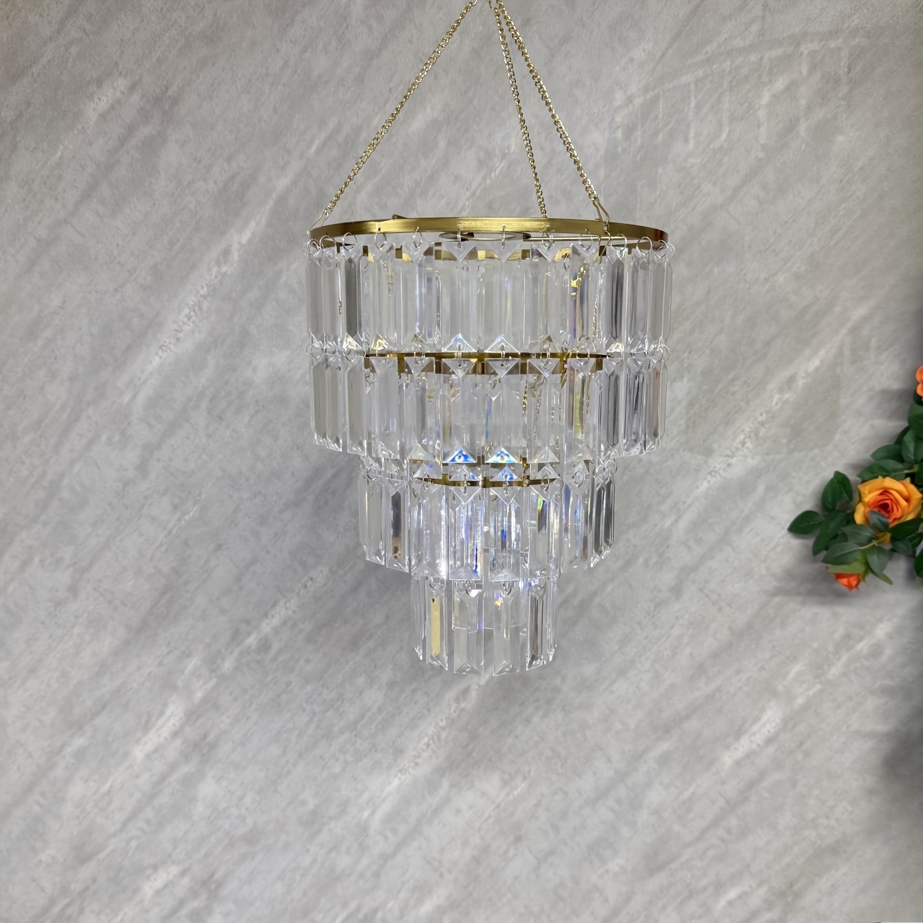 TEMU Abat-jour de décoration de suspension en acrylique de style luxe léger, accessoires de décoration pour hôtel, cérémonie de mariage, salle de