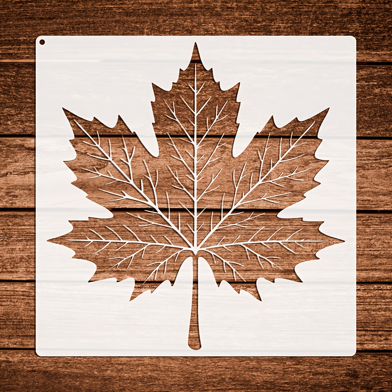 TEMU 1pc 10"x10" Maple Leaf Stencil Template - Reusable -colored Plastic Suitable For Diy Crafts, Fabric Painting, Wall Murals, Photo Frames, Holiday