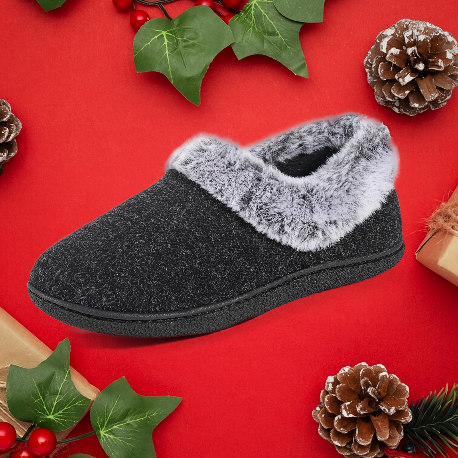 

Warm Solid Winter Slippers, Super Soft Flat- Home Slippers, Cozy And Warm Plush Floor Slippers.