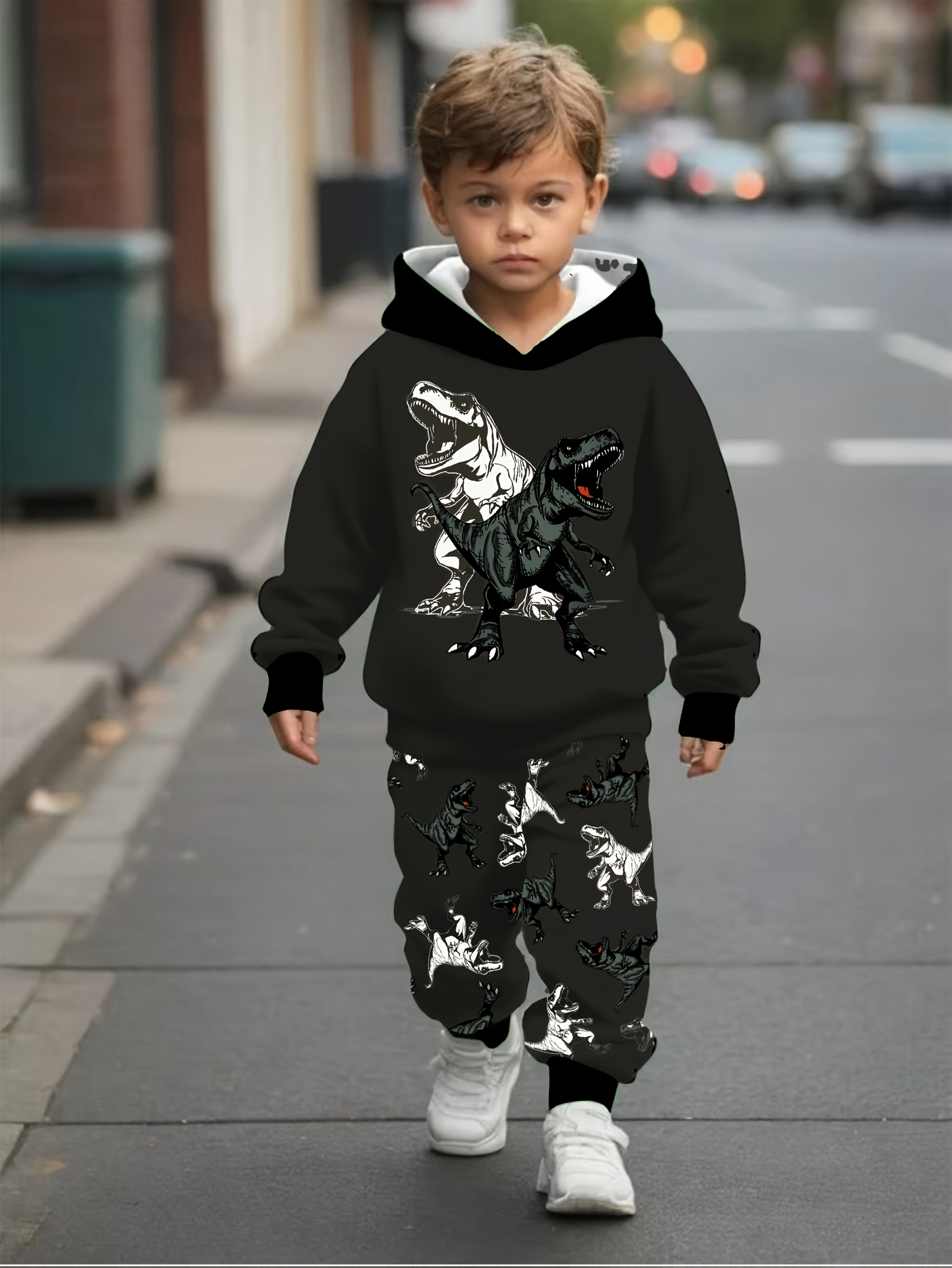 Garçon Pantalon De Survêteent & Sweat-shirt Lettre Et à Iprié Dinosaure SHEIN