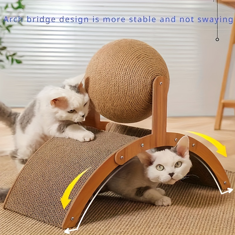 

Cat Scratcher Wheel With Ball, Cardboard Scratching Posts, Durable Claw Grinder, Self-entertainment Cat Toy