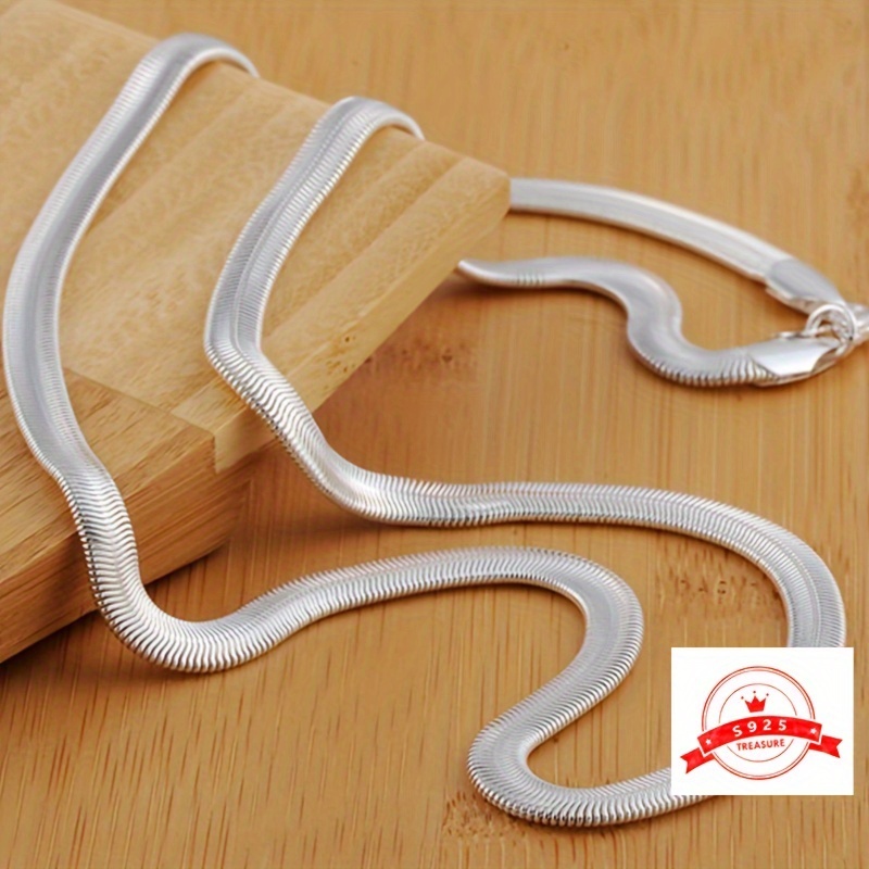 

Elegant 925 Silver 6mm Soft Snake Bone Chain Necklace For Women, Jewelry, Parties And Weddings, Ideal Holiday Gift, Soft Snake Bone, , Holiday Gift