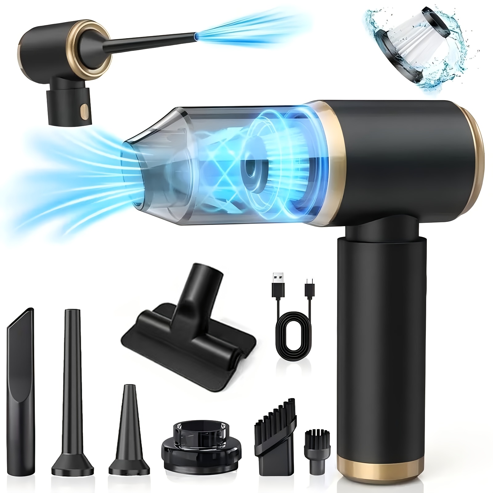6KPa Cordless Handheld Vacuum Cleaner – 2-in-1 Vacuum & Air Blower for Car and Home Cleaning, Portable Dust Cleaner with Complete Accessories — Zaynora Luxury Marketplace