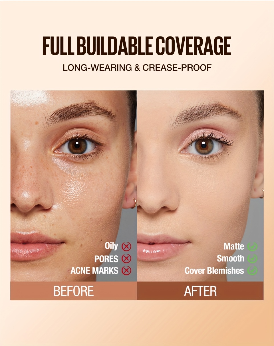 Moisturizing Foundation and Concealer | Waterproof, Suitable for Women'S Makeup, Valentine'S Day Gift, AVIERLL, 40g/1.41 oz, Medium Coverage, Fair to Light Tone