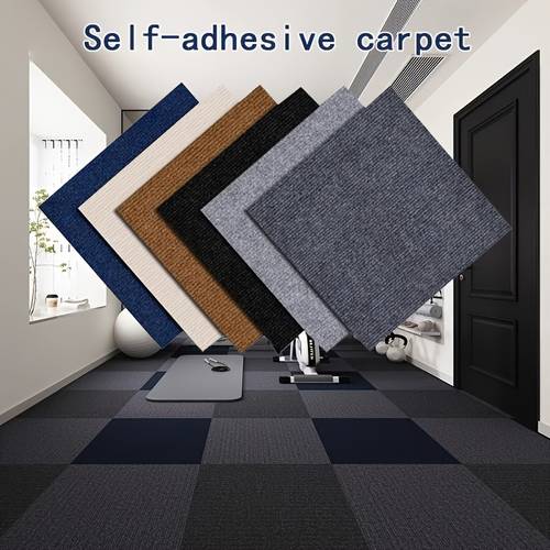 20 stück, 5 mm dicke, selbstklebende teppichaufkleber aus xpe- und polyesterfasermaterial - leicht zu reinigen, rutschfest, verschleißfest, bodenaufkleber, sofaschutz, tapete für zuhause, unverzichtbar im wohnzimmer, schlafzimmer, 11,81 × 11,81 zoll