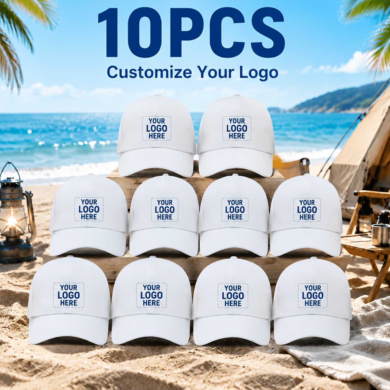 10pcs Custom Printed Adjustable Baseball Caps for Personalization