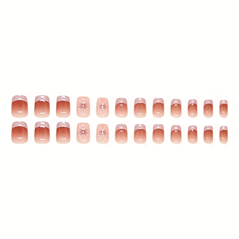 24pcs french style   press on nails with jelly   and nail file Product details 4