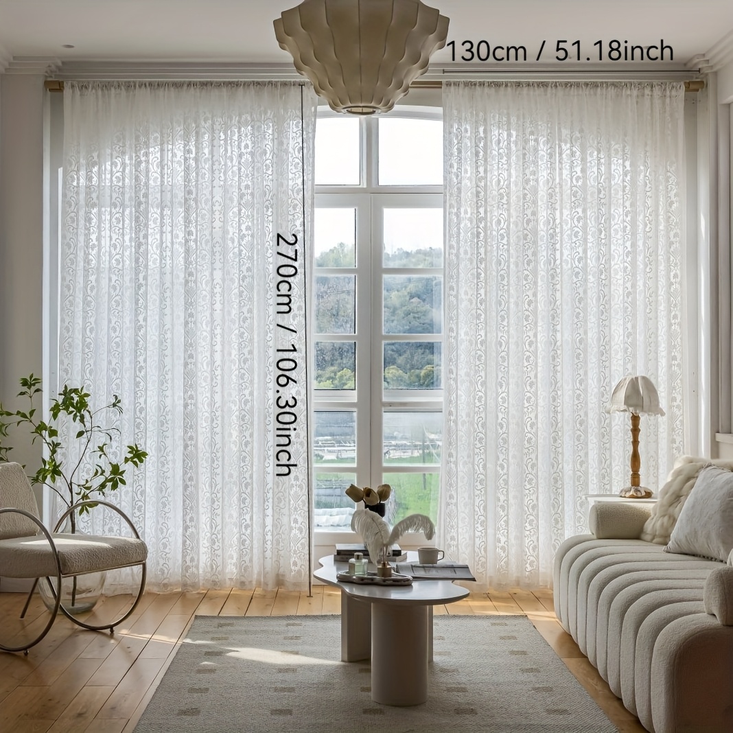 TEMU 2 pezzi Tende moderne in pizzo , prodotto , facile installazione con aste, adatte per soggiorni e camere da letto, lavare solo a , stile