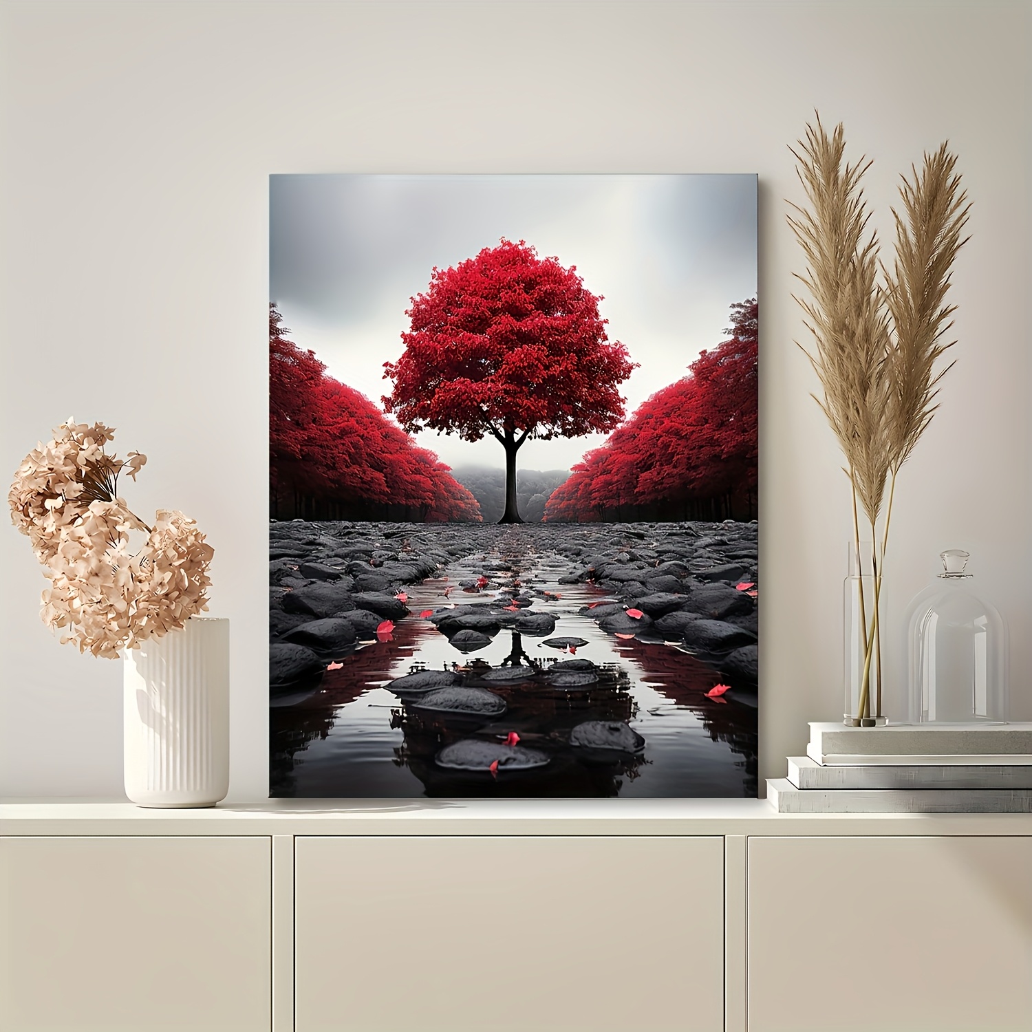 TEMU 1pc Wood Framed Canvas Art Print, Wall Decor, Suitable For Living Room Bedroom Office, Unique Gift For Her, Single Party Decorations