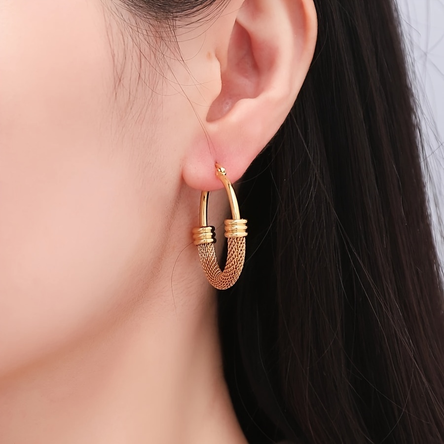 3pcs set   style golden silvery hollow texture hoop studs fashion unique accessory for   holiday idea gift for ladies details 3