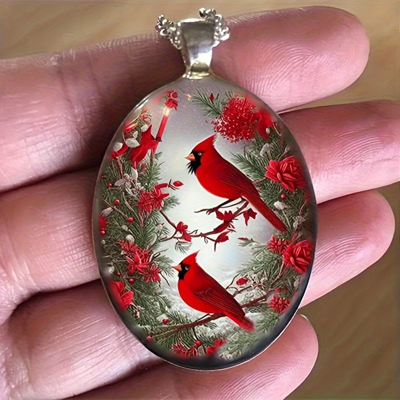 

Fashionable Drop-shaped Pendant Red Magpie Bird Necklace Couple Surprise Jewelry