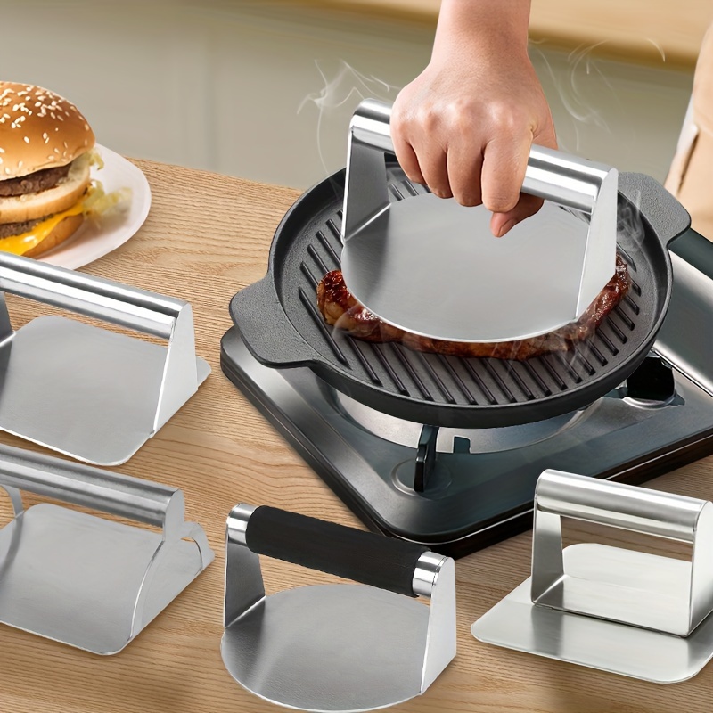 Stainless Steel Burger Press Round Burger Smasher - Temu