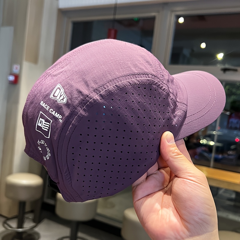 TEMU Summer Half-mesh Breathable Workwear Soft Brim Five-panel Hat For Men And Women, Outdoor Camping Quick-dry Snapback Baseball Cap
