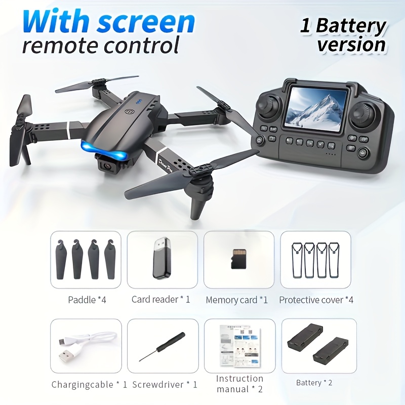 NEW Drone MAX Upgrade Edition Drone with Screen Control, Dual Camera, Obstacle Avoidance, Brushless Motor, Foldable Arms, Ideal for Night Flying, Remote Control with Screen