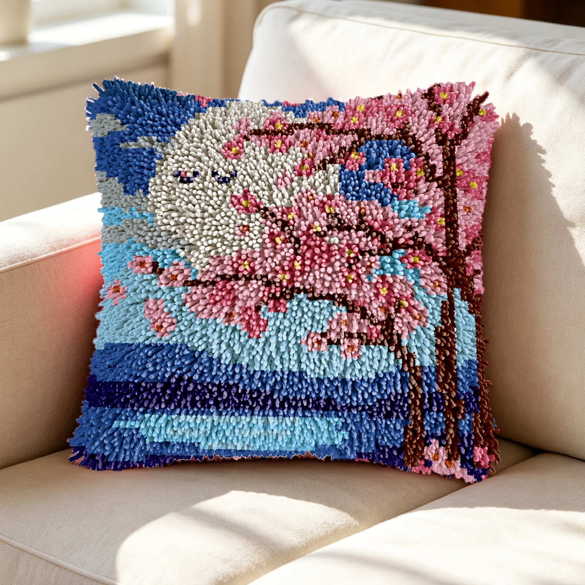 Moonlight at Night Latch Hook Kit, Cherry Blossom Pattern
